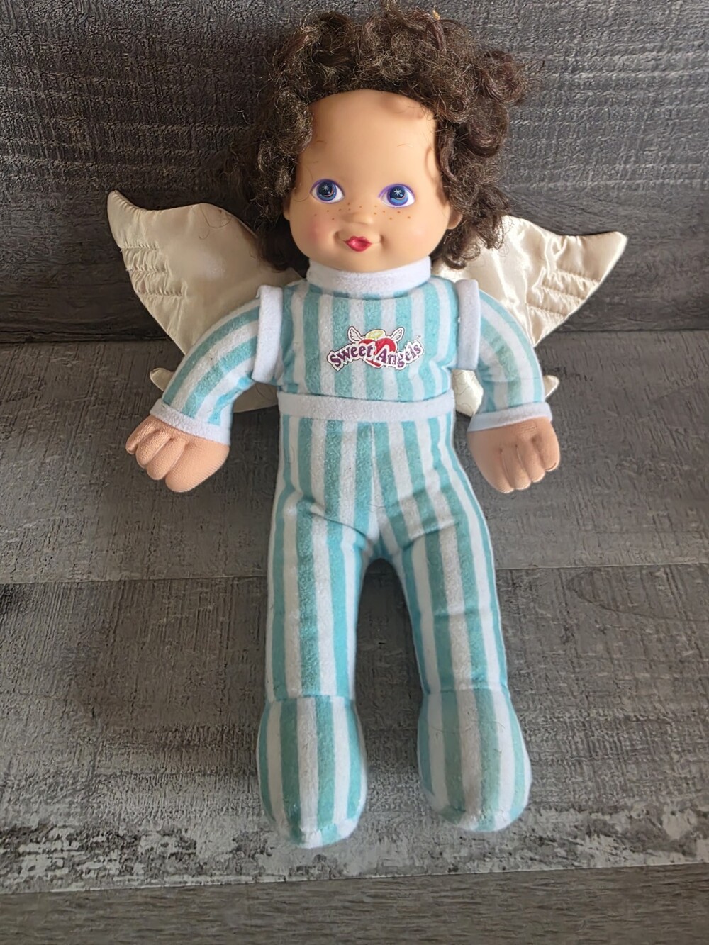 Sweet Angels Hugs Doll Brunette Stuffed Hair Failling Out NEEDS REROOT 1993 b271